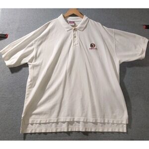 VTG Champion Florida State Seminoles Polo Shirt Mens XXL White Spellout Logo